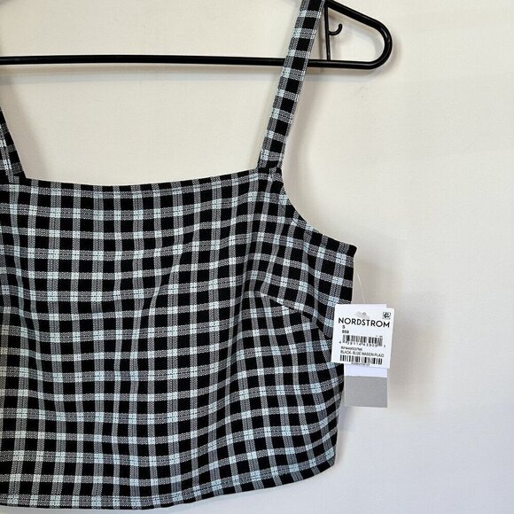 NWT BP by Nordstrom Mason Plaid Smocked Back Crop Top - Small - Picture 3 of 8